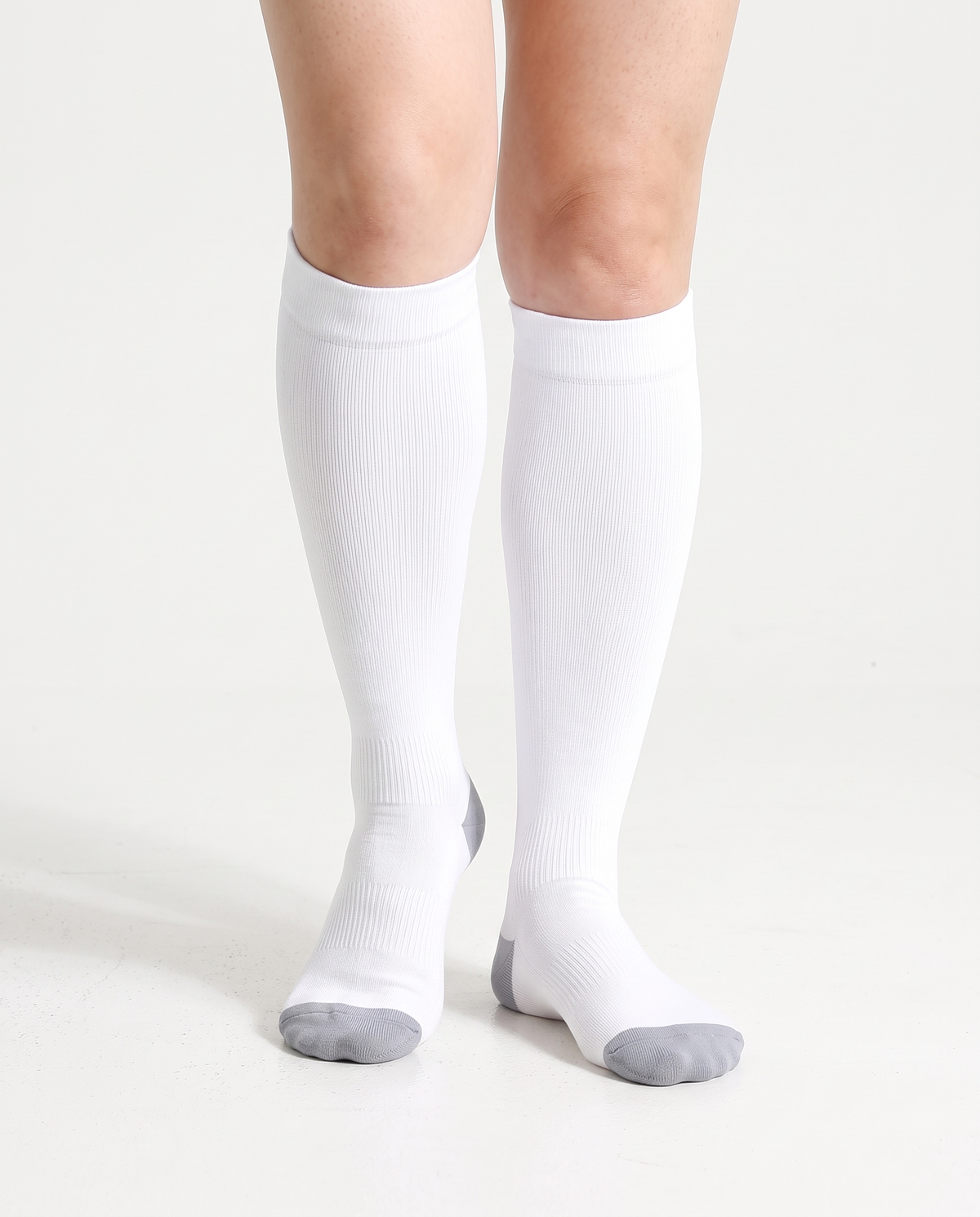 Bamboove Essential Bamboo Compression Socks - White / Grey by Bamboove, bamboo compression socks