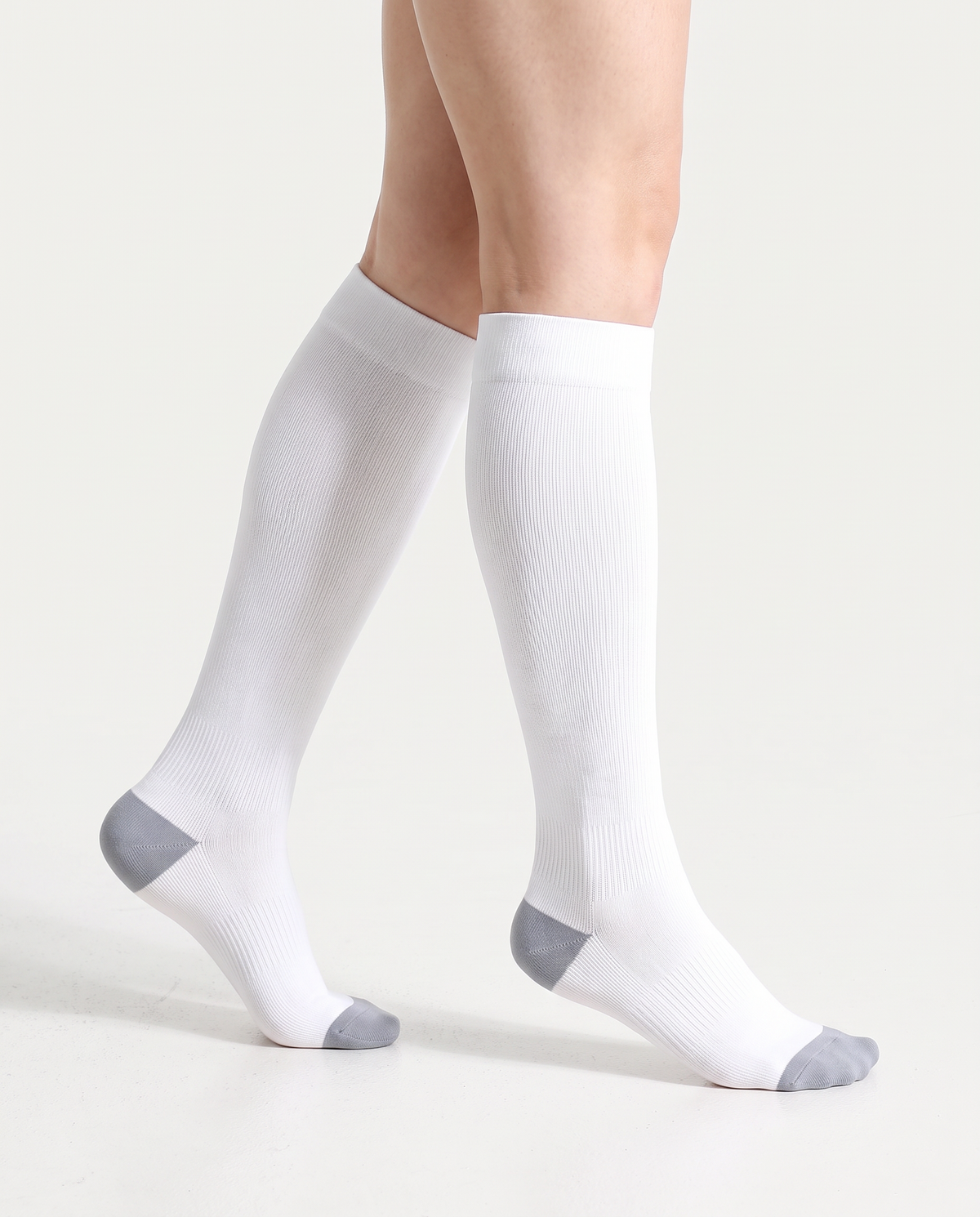 Bamboove Essential Bamboo Compression Socks - White / Grey by Bamboove, bamboo compression socks