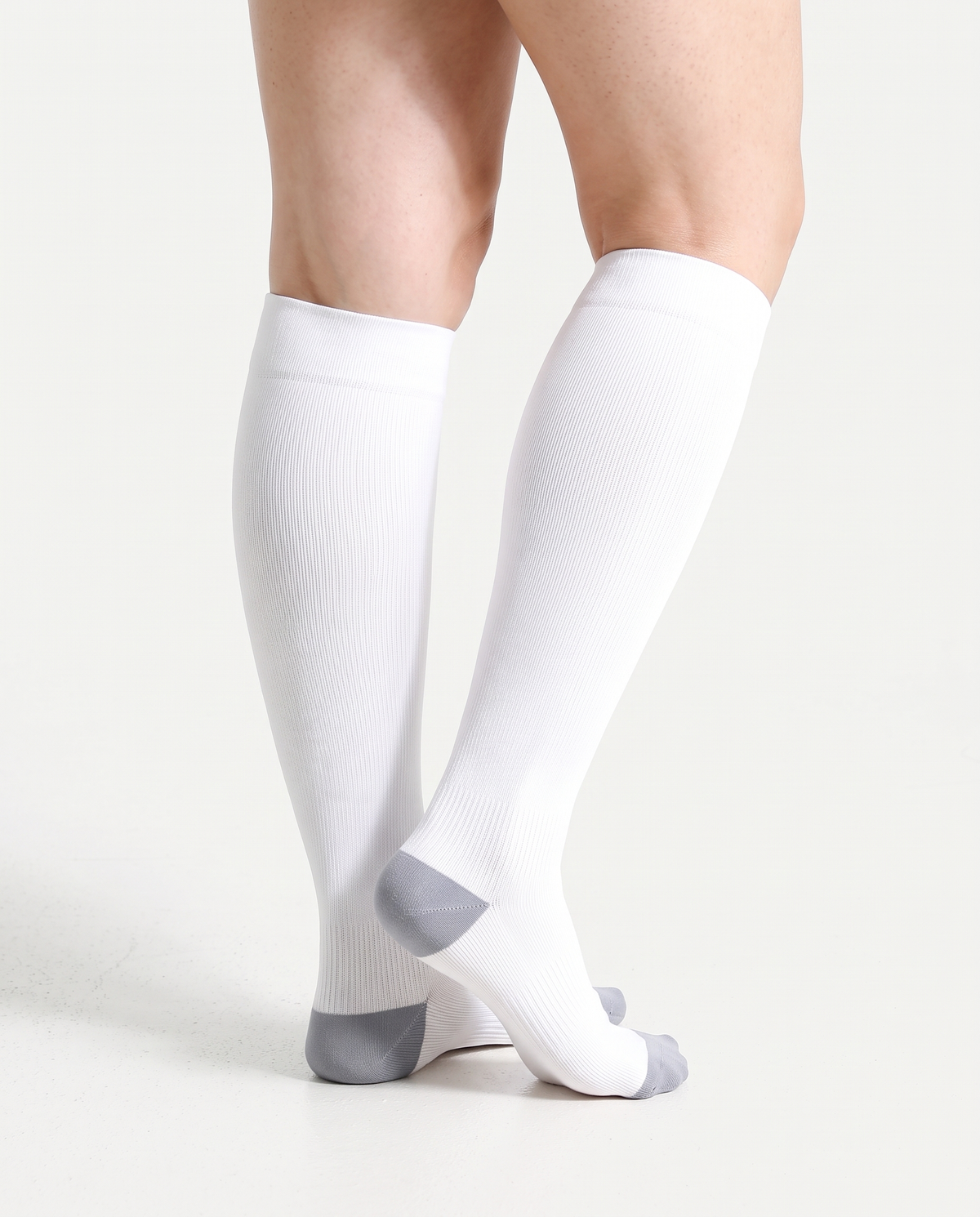 Bamboove Essential Bamboo Compression Socks - White / Grey by Bamboove, bamboo compression socks